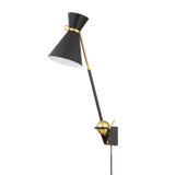 Hudson Valley Lighting Winsted Aged Brass/soft Black 7.75W x 7.75L x 30.25H Wall Sconce