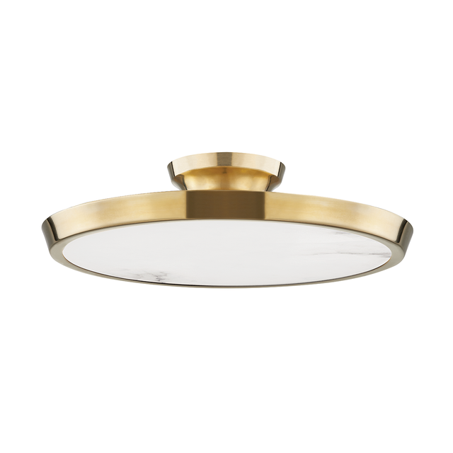 Hudson Valley Lighting Draper Aged Brass 15.5W x 15.5L x 2.75H Flush Mount