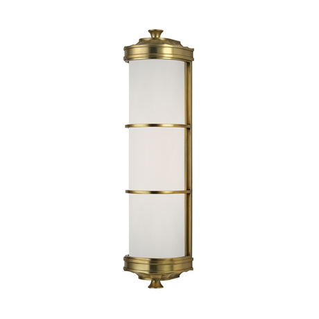 Hudson Valley Lighting Albany Aged Brass 4.75W x 4.75L x 19.5H Wall Sconce