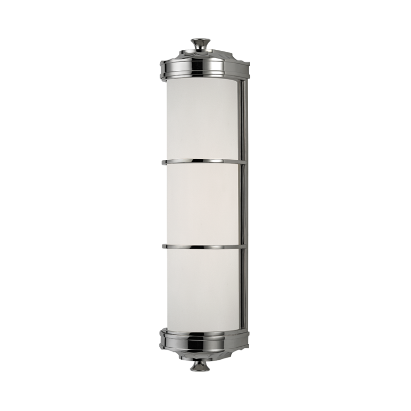 Hudson Valley Lighting Albany Polished Nickel 4.75W x 4.75L x 19.5H Wall Sconce