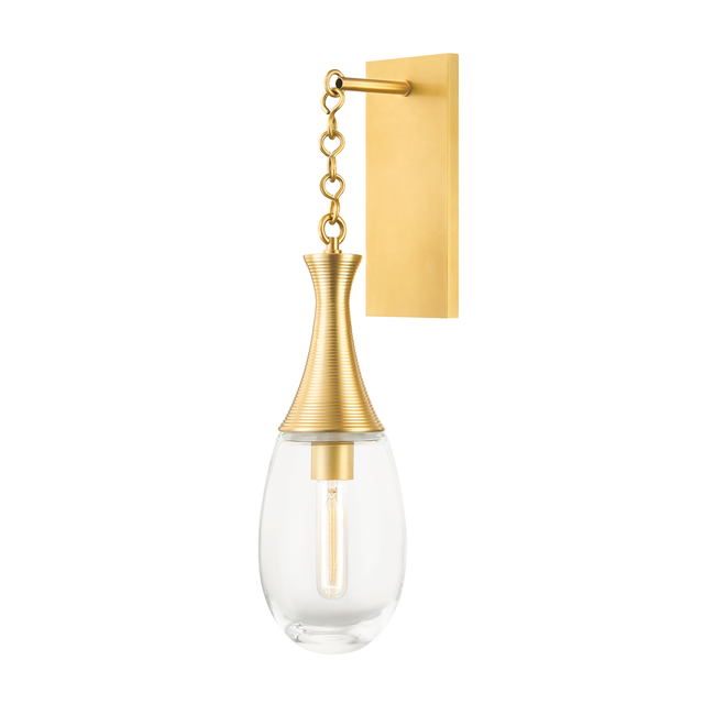 Hudson Valley Lighting Southold Aged Brass 5.5W x 5.5L x 22H Wall Sconce