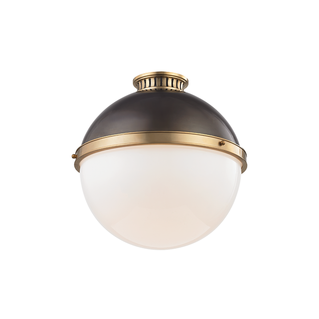 Hudson Valley Lighting Latham Aged/antique Distressed Bronze 14.75W x 14.75L x 14H Flush Mount