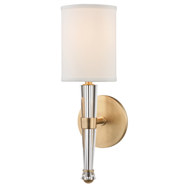 Hudson Valley Lighting Volta Aged Brass 4.75W x 4.75L x 15.25H Wall Sconce