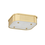 Hudson Valley Lighting MADISON SQUARE AGED BRASS 13.25W x 13.25L x 4.25H Flush Mount