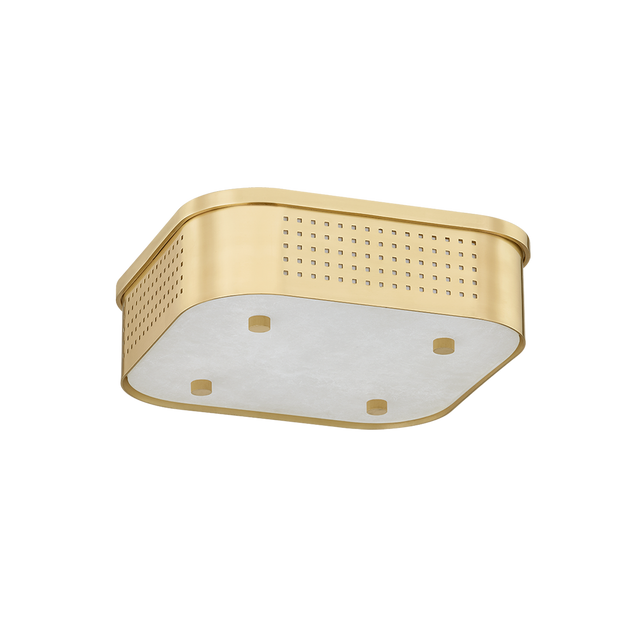 Hudson Valley Lighting MADISON SQUARE AGED BRASS 13.25W x 13.25L x 4.25H Flush Mount