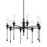 Hudson Valley Lighting Chisel Black Iron 31.75W x 31.75L x 20.25H Chandelier