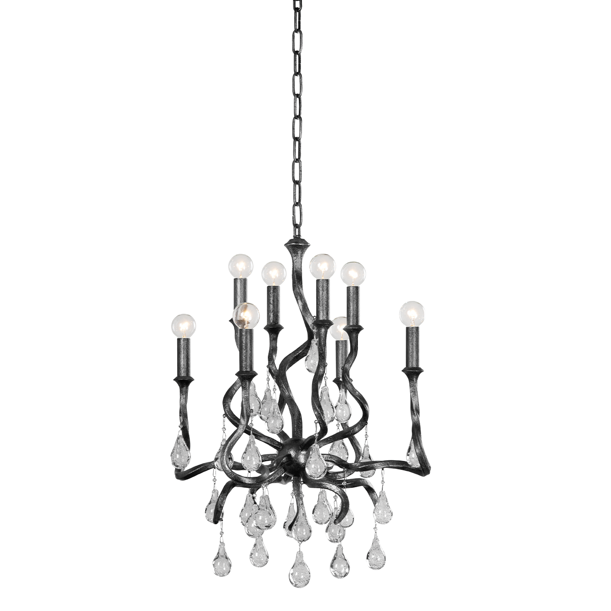 Corbett Lighting Aveline Black Silver Leaf 22W x 22L x 27.25H Chandelier