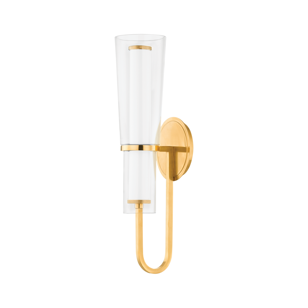 Hudson Valley Lighting VANCOUVER Aged Brass 5.5W x 5.5L x 20H Wall Sconce