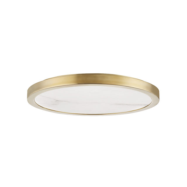 Hudson Valley Lighting Woodhaven Aged Brass 18W x 18L x 1.5H Flush Mount