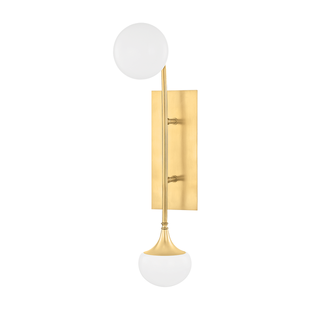 Hudson Valley Lighting Fleming Aged Brass 4.75W x 4.75L x 22.5H Wall Sconce