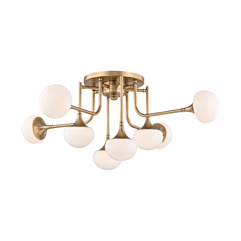 Hudson Valley Lighting Fleming Aged Brass 36.5W x 36.5L x 14.5H Semi-Flush Mount