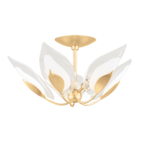 Hudson Valley Lighting Blossom Gold Leaf 24W x 24L x 12.5H Semi-Flush Mount