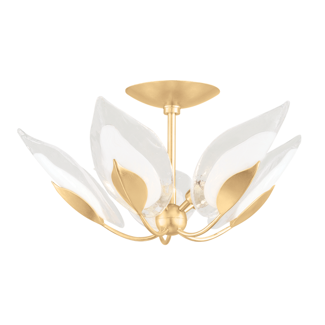 Hudson Valley Lighting Blossom Gold Leaf 24W x 24L x 12.5H Semi-Flush Mount