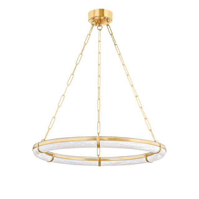 Hudson Valley Lighting SENNETT Aged Brass 30.5W x 30.5L x 2.75H Chandelier