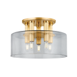 Hudson Valley Lighting CRYSTLER AGED BRASS 15W x 15L x 9.75H Flush Mount