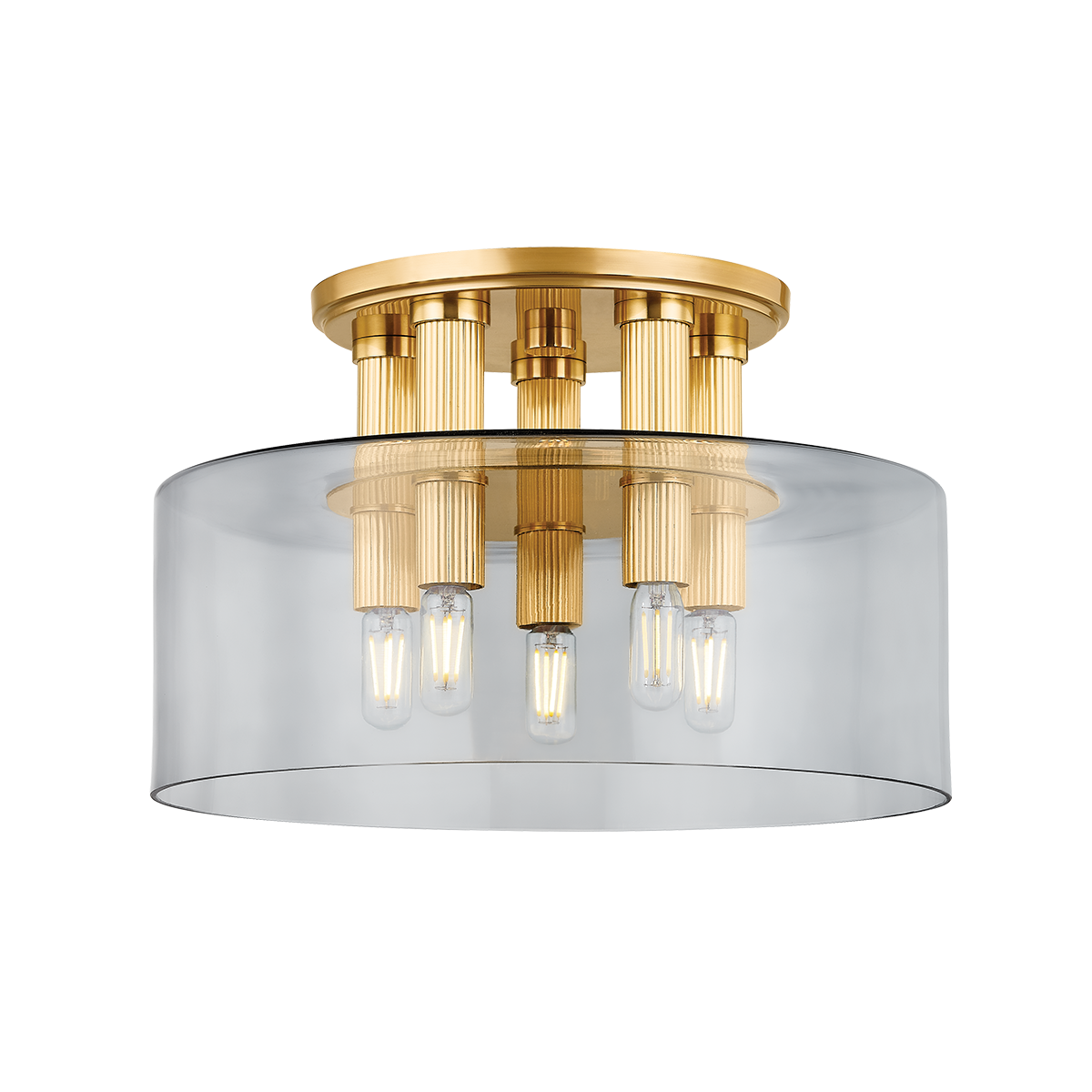 Hudson Valley Lighting CRYSTLER AGED BRASS 15W x 15L x 9.75H Flush Mount