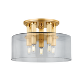 Hudson Valley Lighting CRYSTLER AGED BRASS 15W x 15L x 9.75H Flush Mount