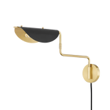 Hudson Valley Lighting Suffield Aged Brass/soft Black 4.75W x 4.75L x 12H Wall Sconce