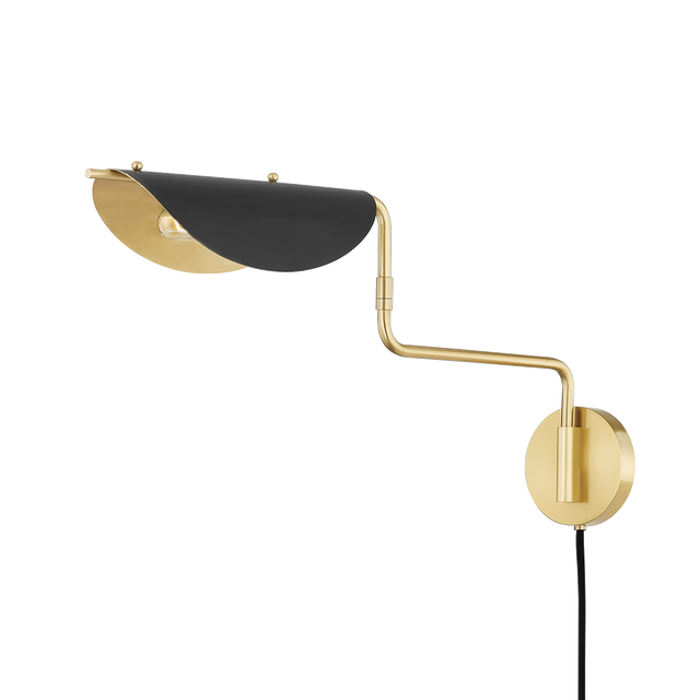 Hudson Valley Lighting Suffield Aged Brass/soft Black 4.75W x 4.75L x 12H Wall Sconce