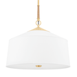 Hudson Valley Lighting White Plains Aged Brass 22.25W x 22.25L x 22.5H Pendant