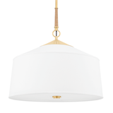 Hudson Valley Lighting White Plains Aged Brass 22.25W x 22.25L x 22.5H Pendant