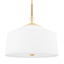 Hudson Valley Lighting White Plains Aged Brass 22.25W x 22.25L x 22.5H Pendant
