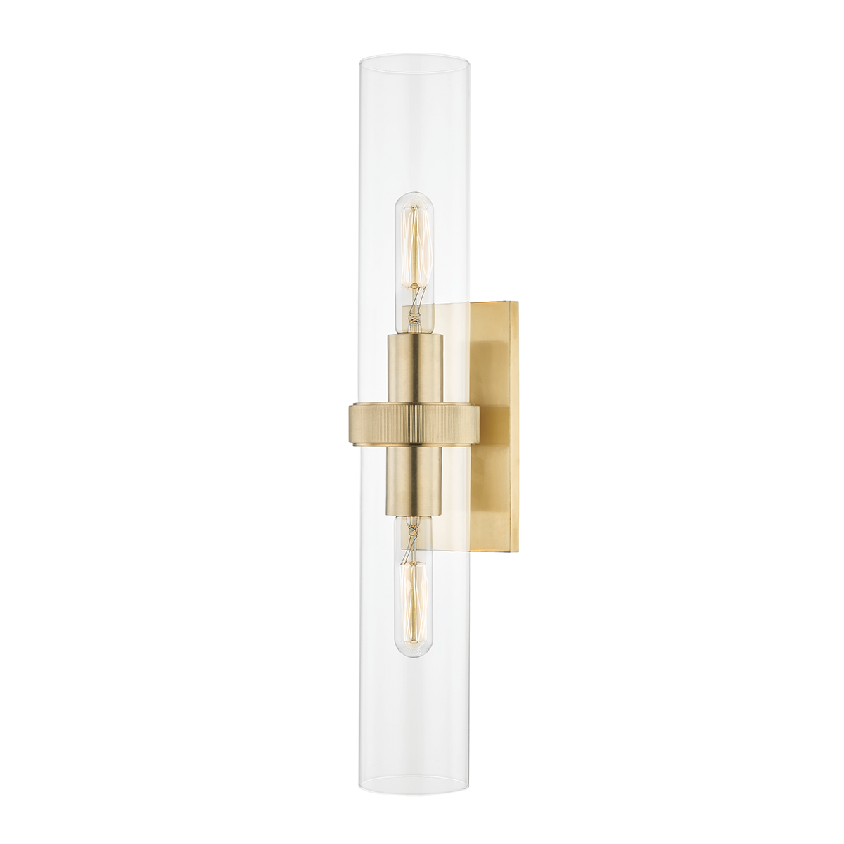 Hudson Valley Lighting Briggs Aged Brass 4.5W x 4.5L x 23H Wall Sconce