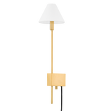 Hudson Valley Lighting TEANECK Aged Brass 6.25W x 6.25L x 24H Wall Sconce