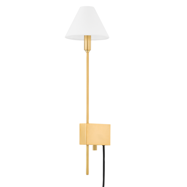 Hudson Valley Lighting TEANECK Aged Brass 6.25W x 6.25L x 24H Wall Sconce