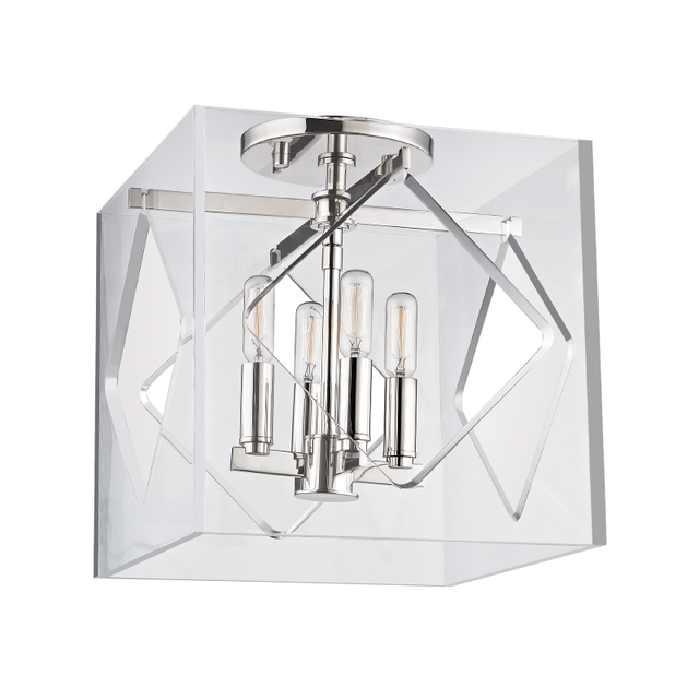 Hudson Valley Lighting Travis Polished Nickel 12W x 12L x 13.25H Semi-Flush Mount