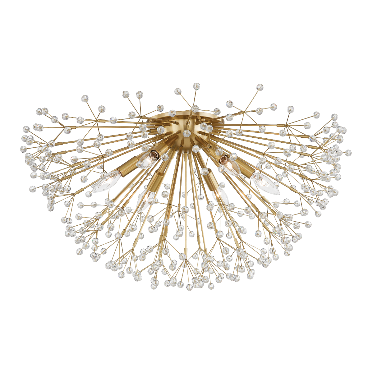 Hudson Valley Lighting Dunkirk Aged Brass 30W x 30L x 15.5H Semi-Flush Mount