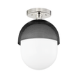 Hudson Valley Lighting Nyack Polished Nickel/black 9W x 9L x 12.5H Semi-Flush Mount