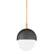 Hudson Valley Lighting Nyack Aged Brass/black 14W x 14L x 19.32H Pendant