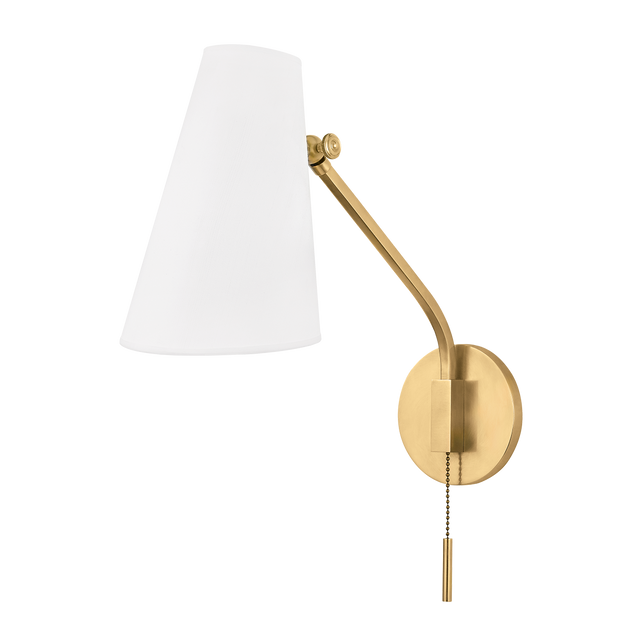 Hudson Valley Lighting Patten Aged Brass 5.75W x 5.75L x 17.5H Wall Sconce