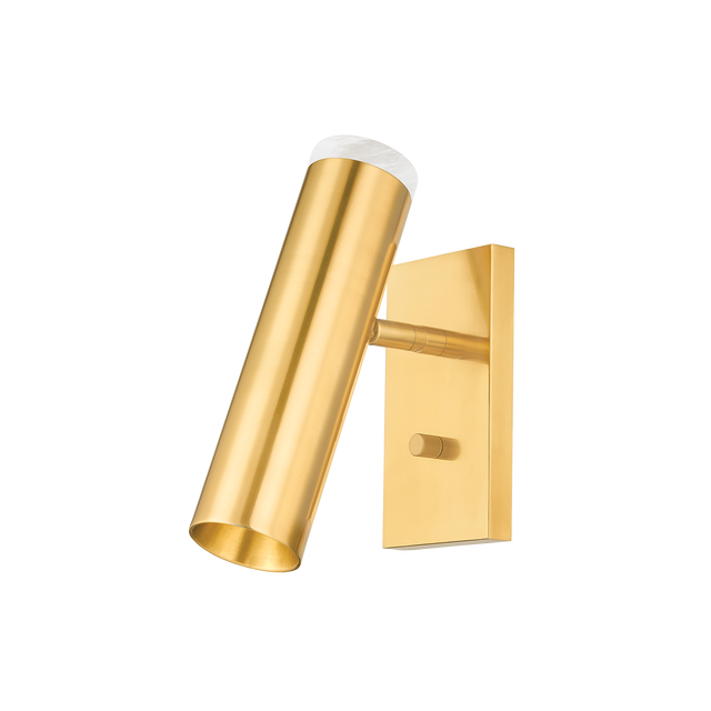 Hudson Valley Lighting CLARK Aged Brass 4.25W x 4.25L x 11.5H Wall Sconce