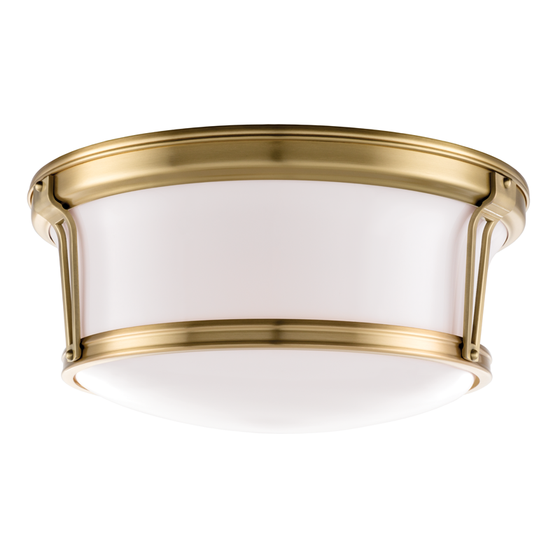 Hudson Valley Lighting Newport Aged Brass 15W x 15L x 6.5H Flush Mount