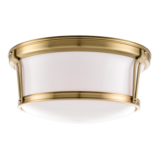Hudson Valley Lighting Newport Aged Brass 15W x 15L x 6.5H Flush Mount
