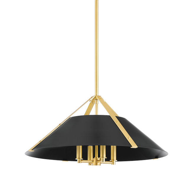Hudson Valley Lighting Raymond Aged Brass/soft Black 26W x 26L x 12.75H Pendant