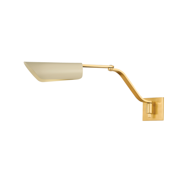 Hudson Valley Lighting DOUGLASTON AGED BRASS/ SOFT SAND 4.75W x 4.75L x 9.75H Wall Sconce