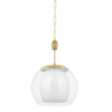 Hudson Valley Lighting CLEMENTON AGED BRASS 17W x 17L x 24H Pendant
