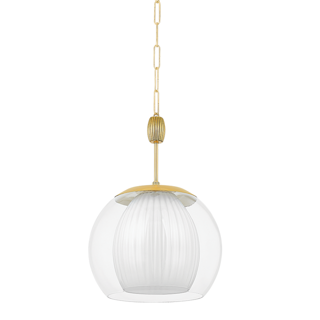 Hudson Valley Lighting CLEMENTON AGED BRASS 17W x 17L x 24H Pendant