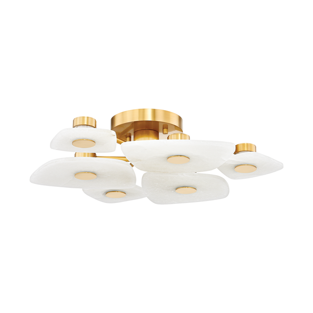 Hudson Valley Lighting HOLMDEL Aged Brass 27.75W x 27.75L x 6.25H Semi-Flush Mount