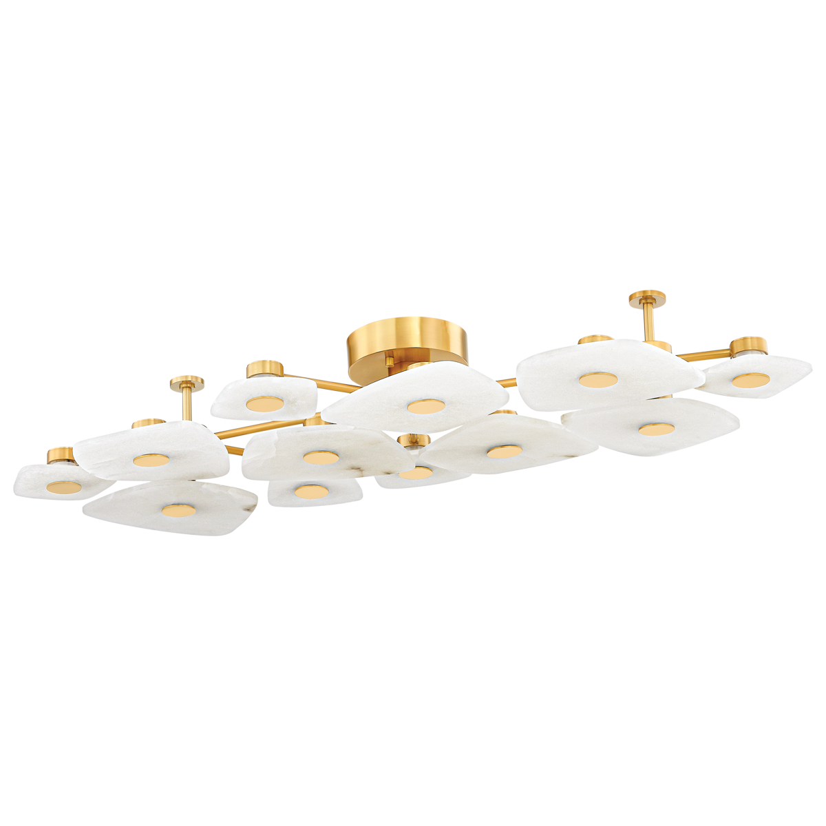 Hudson Valley Lighting HOLMDEL Aged Brass 23.75W x 54L x 7.25H Semi-Flush Mount