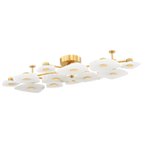 Hudson Valley Lighting HOLMDEL Aged Brass 23.75W x 54L x 7.25H Semi-Flush Mount