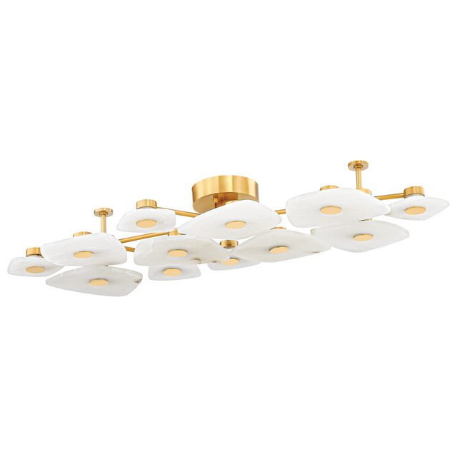 Hudson Valley Lighting HOLMDEL Aged Brass 23.75W x 54L x 7.25H Semi-Flush Mount