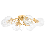 Hudson Valley Lighting Abbott Aged Brass 41.75W x 41.75L x 14H Semi-Flush Mount