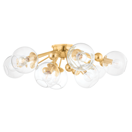 Hudson Valley Lighting Abbott Aged Brass 41.75W x 41.75L x 14H Semi-Flush Mount