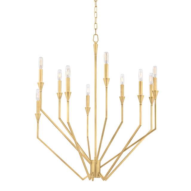 Hudson Valley Lighting Archie Aged Brass 30W x 30L x 35.75H Chandelier