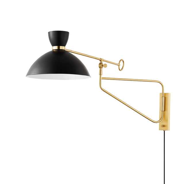 Hudson Valley Lighting Cranbrook Aged Brass/soft Black 14.25W x 14.25L x 20.75H Wall Sconce