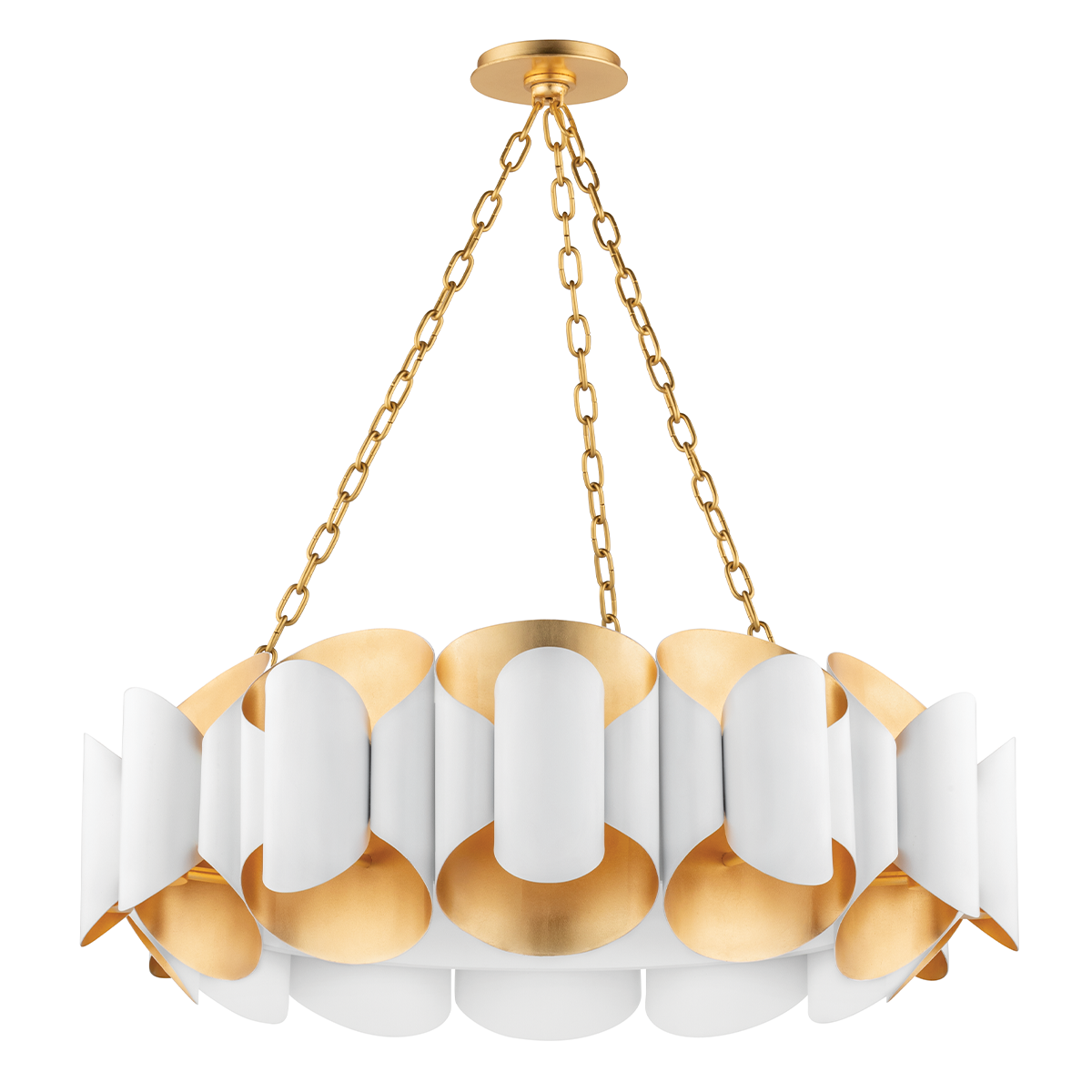 Hudson Valley Lighting Banks Gold Leaf/white 34.5W x 34.5L x 11.75H Chandelier